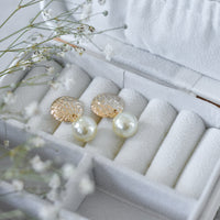 Aretes de Perla Baño de Oro